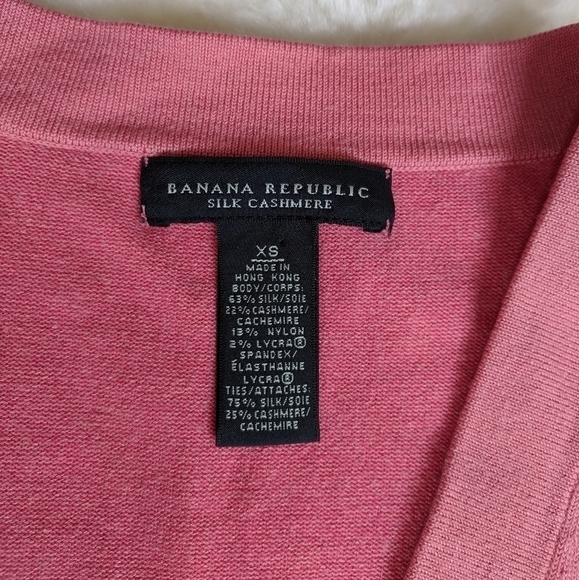 𝅺banana REPUBLIC silk cashmere lace up knit sweater pink xs - Picture 4 of 7